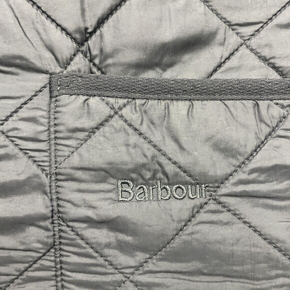 Barbour Vest Mens XL Black Polarquilt Waistcoat Zip In Liner Quilted Fleece D232 - Picture 3 of 14